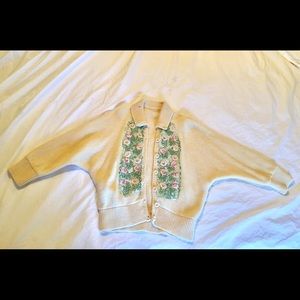 Vintage 1950s Ribbonwork Knit Sweater